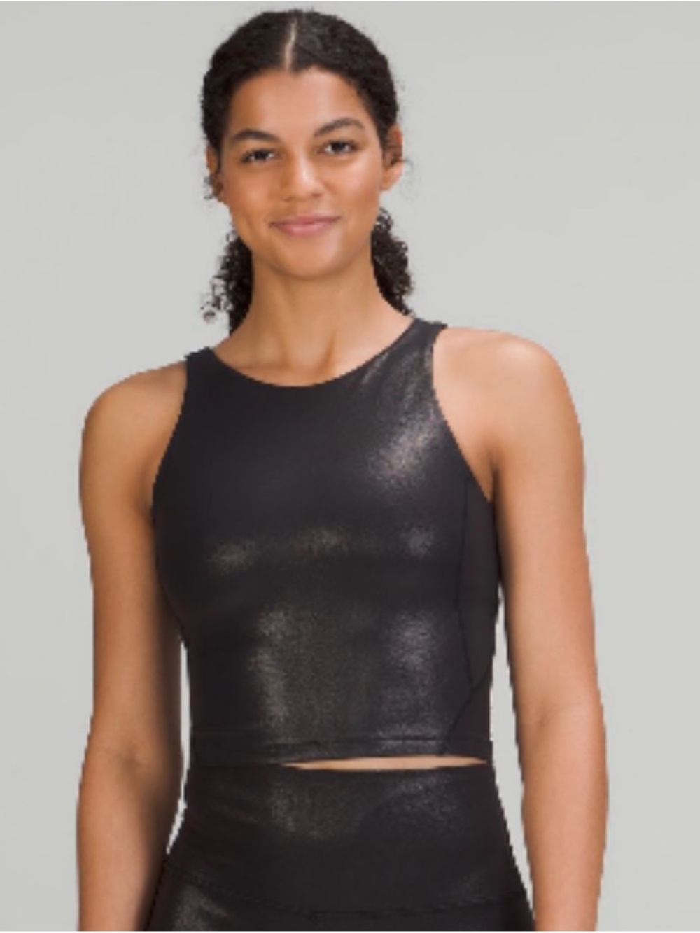 lululemon Align™ High-Neck Tank Top *Shine”, Radiant Foil Print Black, 6